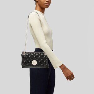 Kate Spade Black Leather Quilted Shoulder Bag